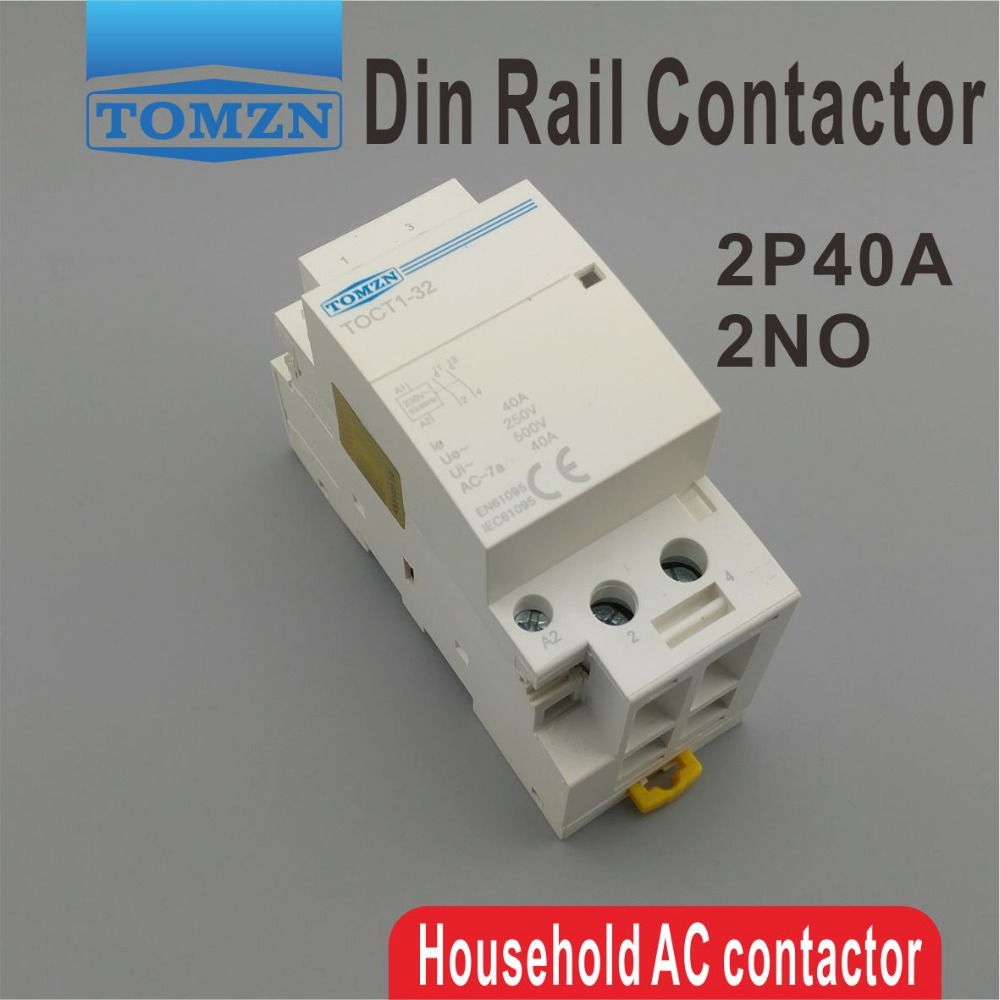 CT1 2P 32A 1NC 1NO 220V/230V 400V~ 50/60HZ Din rail Household ac contactor 