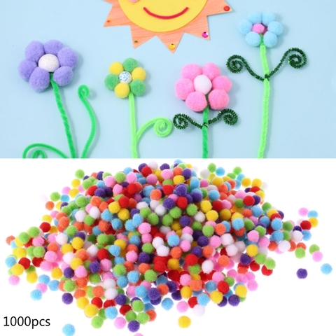 1000Pcs Soft Round Fluffy Craft PomPoms Ball Mixed Color Pom Poms 10mm DIY Craft ► Photo 1/6