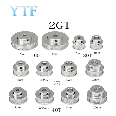 GT2 Timing Pulleys 30 36 40 60 Tooth 2GT Wheel Parts Bore 5mm 8mm Aluminium Gear Teeth Width 6mm 10mm 3D Printers Part ► Photo 1/3