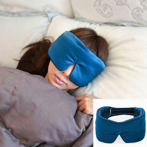 Luxury Silk Portable Travel Sleep Eye Mask Thicker Rest Aid  Soft Cover Eye Patch Hot sale Eyeshade Sleeping Mask Case MR080 ► Photo 1/4