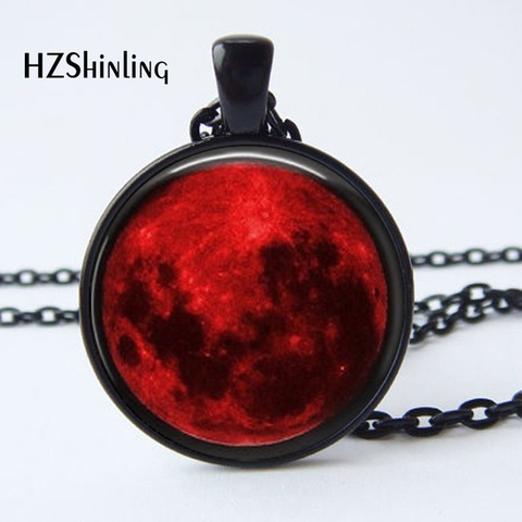 2017 New Arrival Blood Moon Pendant Necklace Nebula Astrology Gothic Galaxy Outer Space Mens Womens Glass cabochon jewelry HZ1 ► Photo 1/6