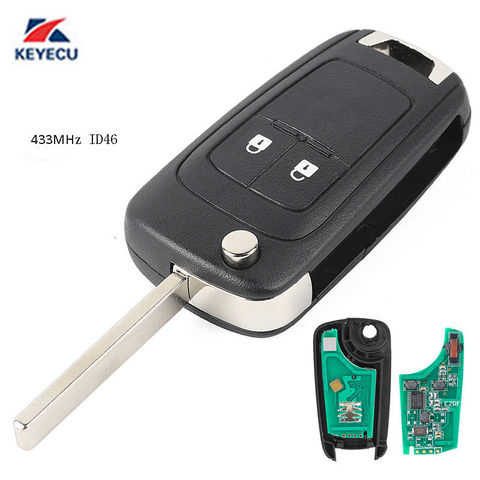 KEYECU 2 Button Replacement Remote Key Fob 433.92MHz ID46 for Opel Insignia 2009-2012 ► Photo 1/2