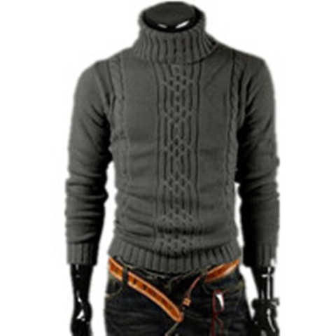 2022 New Men's Thick Warm Sweater Turtleneck Sweater Sweater Irregular Fashion Tide Models Fitted British Shipping M\l\xl\xxl ► Photo 1/1