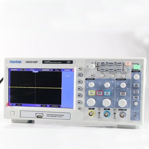 Hantek DSO5102P Digital Oscilloscope 100MHz 2Channels 1GS/s 7'' TFT LCD 800x480 Record Length 40K USB AC110-220V ► Photo 1/6