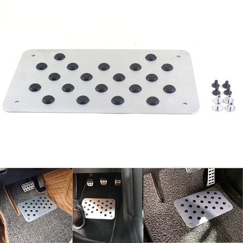 Aluminum alloy Car Non-slip Plate Carpet pedal Floor Mat Environmental Rubber Car Accessories Styling ► Photo 1/6