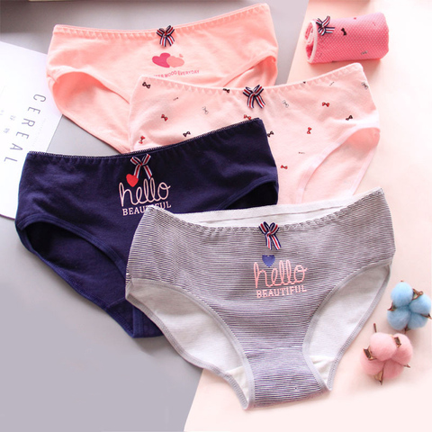 New Fashion 4Pcs/Lot Girl Panties Sweet Underwear Cotton Briefs Lovely  Lingerie Soft Comfortable Striped Panty 863 - Price history & Review, AliExpress Seller - LESIDA LESIDA Store
