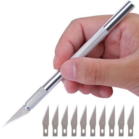 12pcs/lot Wood Paper Cutter Pen Knife Scalpel Steel Blades Engraving Knives for Crafts Arts Drawing DIY Repair Hand Tools ► Photo 1/6