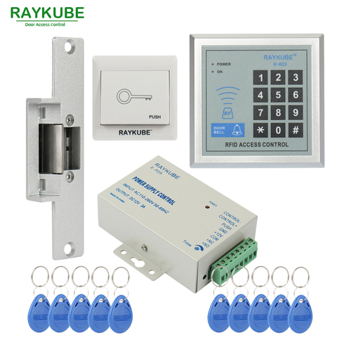 RAYKUBE Special Offer Access Control Kit Electric Strike Lock + Password Keypad RFID Reader Counter Strike ► Photo 1/6