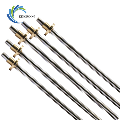 T8 Lead Screw OD 8mm Pitch 2mm Lead 2mm 150mm 200mm 250mm 300mm 330mm 350mm 400mm 500mm With Brass Nut For Reprap 3D Printer ► Photo 1/6