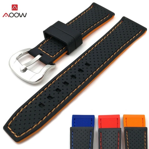 20mm 22mm 24mm Generic Watchband Silicone Rubber Watch Strap Band  Waterproof Watchband Belt Accessories ► Photo 1/6