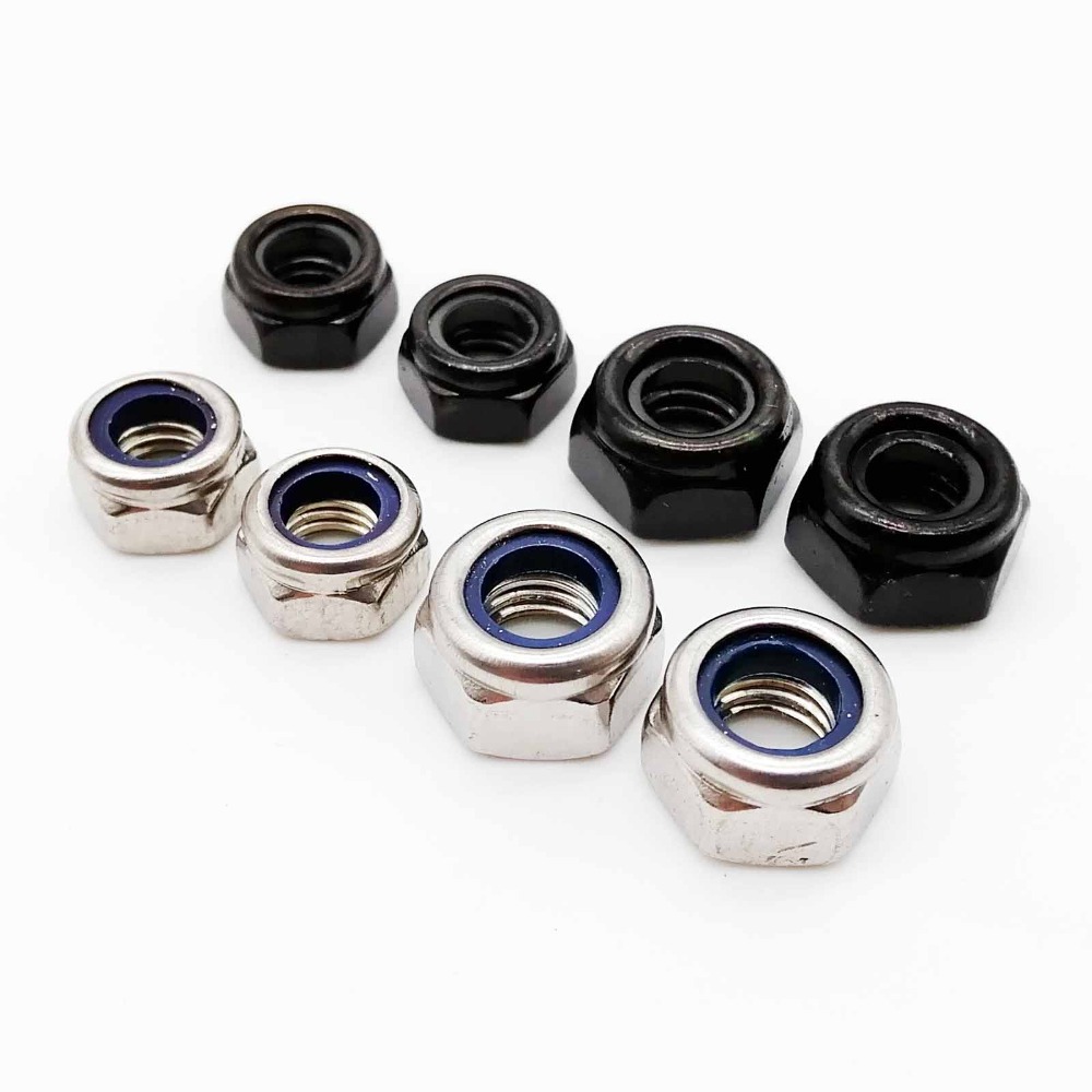 M2 M3 M4 M5 M6 M8 M10 M12 M16 M20 Nylon Insert Lock Nut Nyloc Nuts 304 Stainless