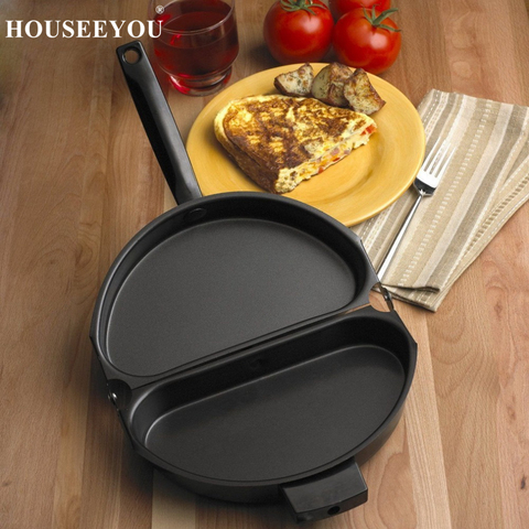 Double Side Non Stick Folding Omelet Frying Pan Cast Iron Fried Pot Breakfast Pie Pancake Maker Portable Kitchen Cookware ► Photo 1/1