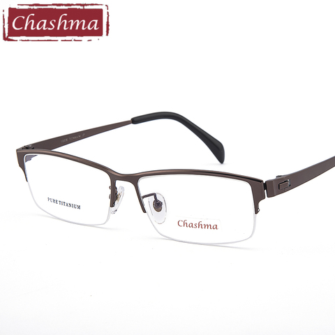 Chashma Gentlemen Pure Titanium Frame Lentes Opticos Gafas Top Quality Titanium Frames Male Wide Frames Long Temple Eyeglasses ► Photo 1/6