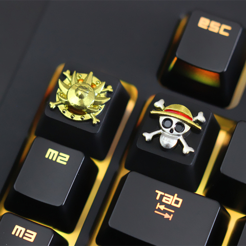 Keycap 1 pcs Anime ONE PIECE Zinc-aluminum key cap mechanical keyboard keycaps for mechanical keyboard R4 height ► Photo 1/6