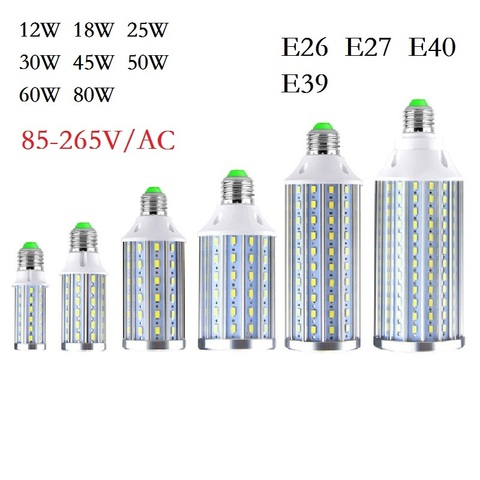 E26 E27 E39 E40 12W 18W 25W 30W 45W 50W 60W 80W LED Corn Bulbs SMD5730 led Lights Lampada Chandelier Ceiling LED lamp Spotlight ► Photo 1/3