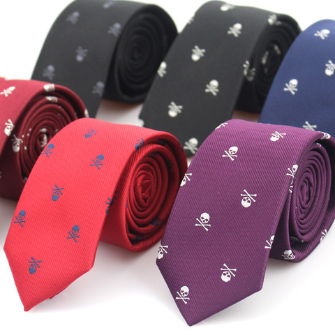 New Casual Slim Skull Ties For Men Classic Polyester Neckties Fashion Man Tie for Wedding Party Male tie Neckwear ► Photo 1/6