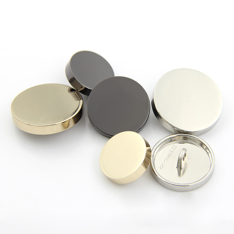 10Pcs 15-30mm Black Gold/Silver Flat Plane Plastic Shank Buttons for Suits Coats