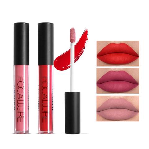FOCALURE Brand Pro Makeup Waterproof liquid lipstick batom Tint Red Velvet True Brown Nude Matte Lipstick Colourful Maquiagem ► Photo 1/6