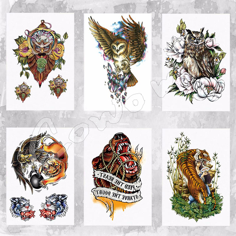Beautiful Cute Sexy Body Art Beauty Makeup Cool Owl Waterproof Temporary Tattoo Stickers for Girls and Man ► Photo 1/6