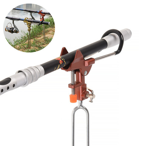 Stainless Steel Fishing Rod Tackle Metal Holder Adjustable Handle Support Stand ► Photo 1/6