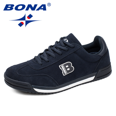 BONA New Classics Style Men Casual Shoes Lace Up Suede Leather Men Shoes Comfortable Men flats Shoes Soft Light Free Shipping ► Photo 1/6
