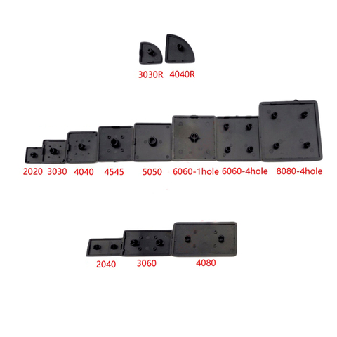 10PCS BLACK Nylon End Cap Cover Plate CNC 3D Printer Parts for EU Aluminum Profile 2022/2040/3030/3060/4040/4080/4545/5050/6060 ► Photo 1/6