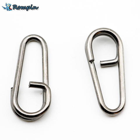 Rompin 50pcs/lot Stainless Steel bent dead Oval Split Rings Loop Lure Assorted  Swivel Snap Fishing Tackle Connector 16 18 21mm ► Photo 1/1