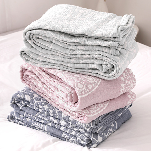 Junwell 100% Cotton Muslin Blanket Bed Sofa Travel Breathable Chic Mandala Style Large Soft Throw Blanket Para Blanket ► Photo 1/6