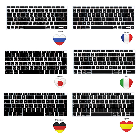 European version For macbook air 13 A1932 Notebook Keyboard Cover Laptop Keyboard French German Spanish Italian Japanese EU ► Photo 1/6