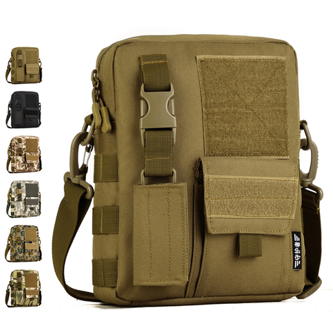 Men Camo Waterproof Vertical Messenger Bag Army Fans Tactical oulder Bag Outdoor Travel Commuter Pack Extend Molle Bag K316 ► Photo 1/6