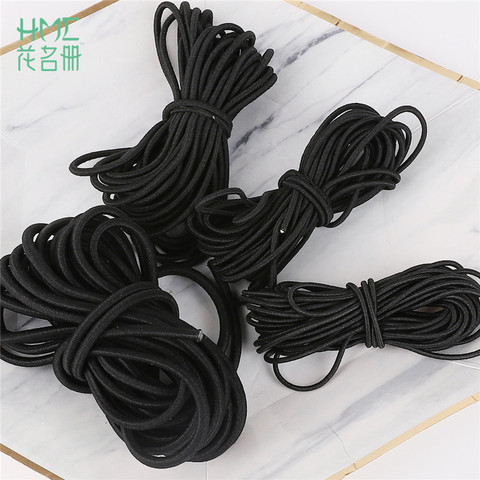 2M/bag 1/1.5/2/2.5/3/4/5mm Black Round Thread Cord Elastic Band Elastic Rope Rubber Band Elastic Line DIY Sewing Accessories ► Photo 1/6