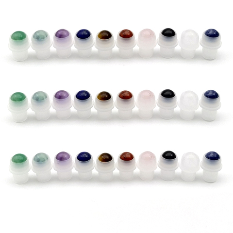 3pcs Beautiful Natural Gemstone Roller Ball Fit 5ml 10ml Thick Glass Perfume Essential Oil Roll On Bottles ► Photo 1/6