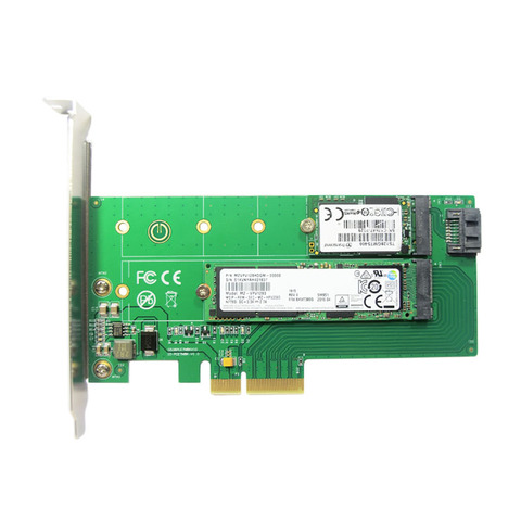 PCI-E X4 to M.2 NVME SSD NGFF Convert Card B+M Key Converter Adapter Support SATA 3.0 6Gbps ► Photo 1/6