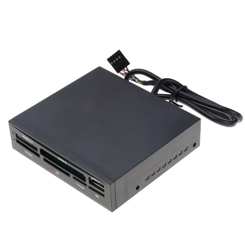 3.5 inch USB 2.0 All In 1 Internal Floppy Bay Front Panel Card Reader 