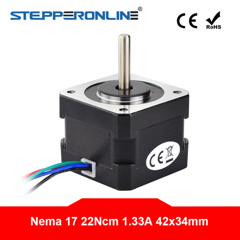 Nema 17 Stepper Motor 33mm 22Ncm(31oz.in) 1.33A 4-lead Nema17 Step Motor 2.8V for DIY CNC 3D Printer ► Photo 1/5