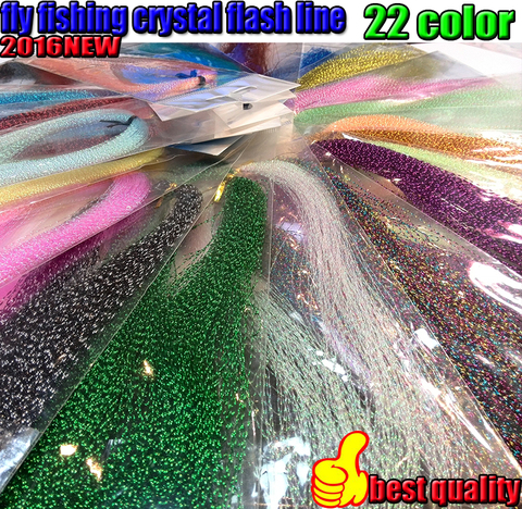 2016NEW  lure line 22kinds color fly fishing crystal flash line  6bag/lot jig fishing line  length is 30CM ► Photo 1/6