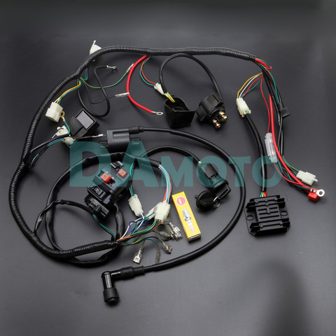 Full Wiring Harness Loom Ignition Coil CDI D8EA For 150cc 200cc 250cc 300cc Zongshen Lifan ATV Quad Buggy Electric Start Engine ► Photo 1/1