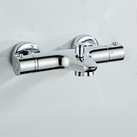 Bathroom Bath Shower Faucets Water Control Valve Wall Mounted Thermostatic Valve Mixer Faucet Tap Chrome Thermostatic shower tap ► Photo 1/6