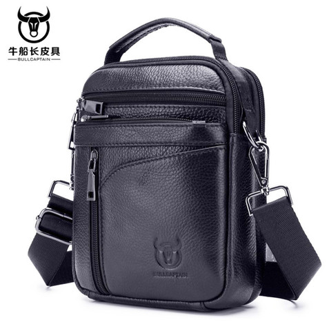 BULLCAPTAIN 2022 Brand Leather Men Bag Casual Business Leather Mens Shoulder Messenger Bag Vintage Men's Crossbody Bag male ► Photo 1/1