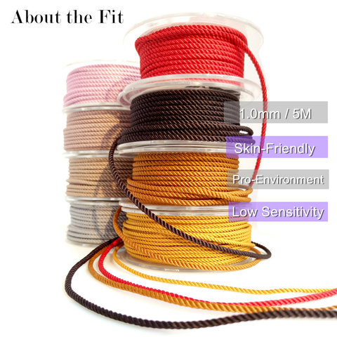 About the Fit 1mm 5M Milan Braided Silk-Like Cords DIY Jewelry Accessories Twine Beading Threads HandCrafts Findings Woven Lace ► Photo 1/6
