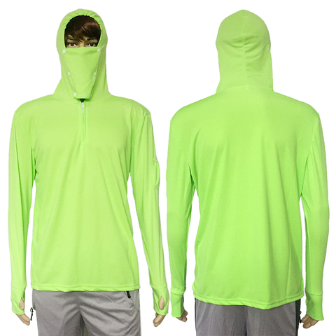 Fishing Clothes Sun Protection Shirt Anti-UV Breathable Men Quick Dry Hooded Fishing Shirt Outdoor Hiking T-shirt Sunscreen Tops ► Photo 1/6
