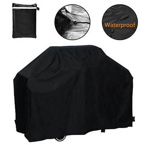 Black Waterproof Barbeque BBQ Grill Cover Outdoor Grill Anti Dust Bag For Gas Charcoal Electric Barbecue Tools Accessories Cover ► Photo 1/6