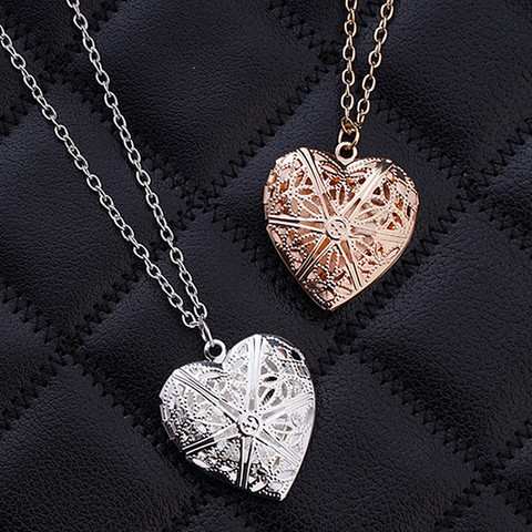 NK830 Hot Retro Hollow Heart Pendant Necklace for Women Geometric Charm Love Collares Chain Clavicle Jewelry Statement Gift ► Photo 1/5