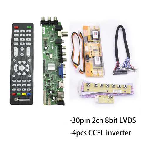 D3663lua a81 dvb t2 DVB-C DVB-T/T2 Universal LCD LED TV Controller Driver Board full kit for 17