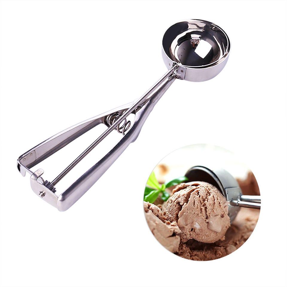 1Pc Stainless Steel Scoop for Ice Cream Mash Potato Food Spoon Kitchen Tool FI