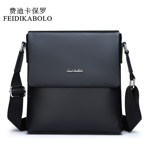 FEIDIKABOLO Cow Genuine Leather Messenger bag men's shoulder bag Small Casual Flap male man Crossbody Bags for Men Leather bags ► Photo 1/6