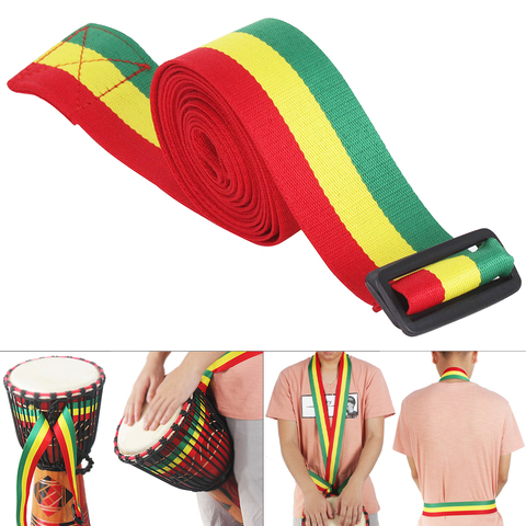 Adjustable Portable Rainbow African Drum Cotton Strap 5cm Width Djembe Drum Tambourine Shoulder Waist Belt,3.2 meters long ► Photo 1/6