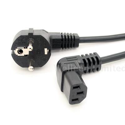 EU PDU UPS AC Power Cord,European 3Pin Male Plug to IEC 320 C13 Up Angled Power Adapter Cable For Wall Mount TV ► Photo 1/1