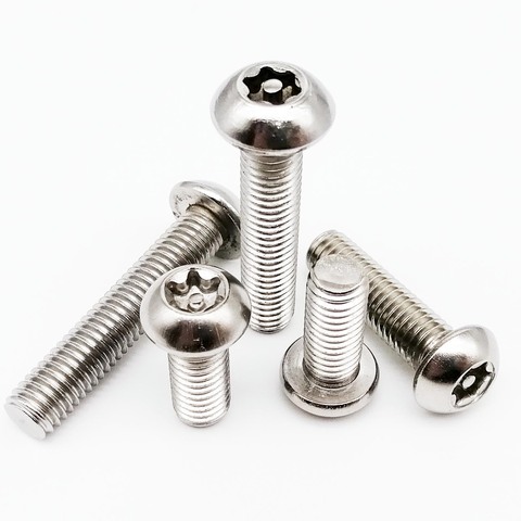 10/50pc M3 M4 M5 M6 304 stainless steel Six Lobe Torx Button Pan Round Head with Pin Tamper Proof Anti Theft Security Screw Bolt ► Photo 1/6
