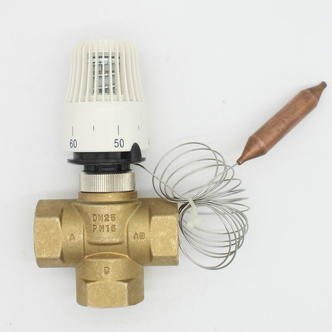 Energy saving 30-70 degree control Floor heating system thermostatic radiator valve M30*1.5 Remote controller 3 way brass valve ► Photo 1/3